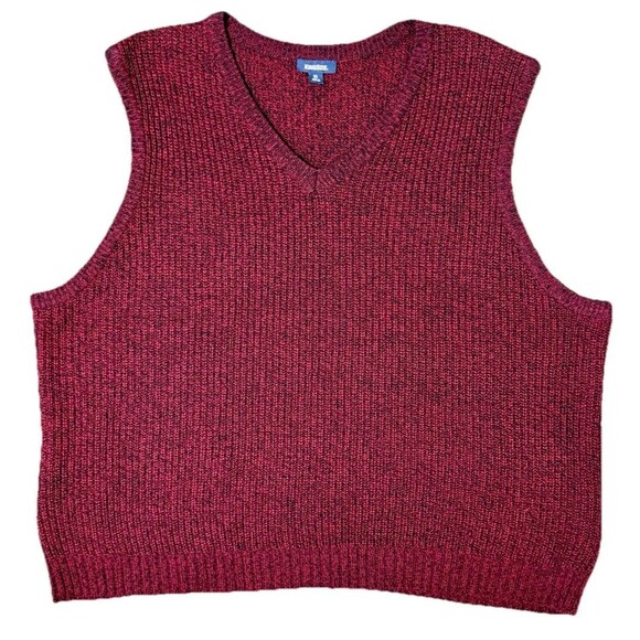 KingSize Men's Maroon Chunky Knit Sweater Vest Casual Layering Academia Size 5XL - Picture 1 of 8